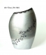 Vase moderne porcelaine peinte,vase céramique porcelaine noir gris argent,fait main,artisanal