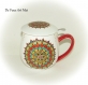 Tisanière originale céramique porcelaine mandala mug théière tisanière filtre coloré peint main artisanal