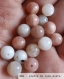 Perle - pierre de lune orangé - 10 perles 8mm