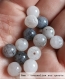 Perle - quartz tourmaline - 10 perles 8mm