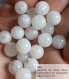 Perle - péristérite (labradorite blanche ou pierre de lune blanche)  - 40 perles 8mm