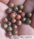 Perle - unakite  - 40 perles 6mm