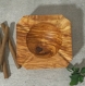 Square ashtray made with olive wood