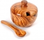 A sugar bowl made with olive wood