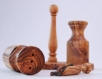 Salt and pepper set made with olive wood