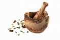 Rustic mortar and pestle made with olive wood
