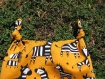 Bonnet doublé et noué zèbre tete - couvre chef calotte béguin - cadeau naissance anniversaire fete prénatale