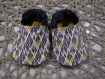 Chaussons - chaussons chaussettes souples motricité en coton avec une semelle cuir anti-dérapant pour bébé enfant, chaussons de naissance