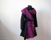 Manteau laine effet robe col xl - vêtement femme coat jacket veste hiver froid- cadeau anniversaire noel