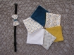 Kit de couture prêt à coudre noeud papillon + 6 cotons lingettes carré lavable prêt à coudre diy femme bebe soin nettoyant