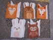 Kit couture prêt à coudre 5 gants nettoyants enfant animaux famille microfibre pour un nettoyage du visage à l'eau