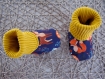 Chaussons bébé chaussettes portages montantes réversible souples slippers jambière pour bébé, enfants de la naissance à la taille 23