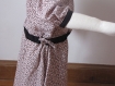 Robe tunique légère manches courtes bouffantes cordon de serrage à la taille pour ajuster fille, cérémonie, mariage
