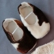 Chaussons de naissance 3mois imitation fourrure de vache - bébé - cadeau à offrir