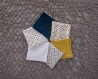 Kit de couture 6 cotons lingettes carré lavable prêt à coudre diy femme bebe soin- cadeau noel anniv fete - démaquillant réutilisable