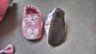 Chaussons + bandeau - chaussettes souples en coton avec une semelle cuir anti-dérapant motricité pour bébé enfant, bandeau noeud, naissance