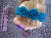 Bandeau headband fleur pailleté réalisé au crochet pour maintenir cheveux - cadeau femme fille bébé mère anniversaire noel fetes