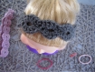 Bandeau headband fleur pailleté réalisé au crochet pour maintenir cheveux - cadeau femme fille bébé mère anniversaire noel fetes