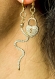 Boucles d'oreilles cadenas dorées à l'or fin et zirconium