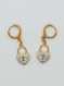 Boucles d'oreilles cadenas dorées à l'or fin et zirconium
