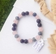 Bracelet perles pierres minérales naturelles 8mm anti-stress sodalite quartz rose améthyste bijou artisanal fait main