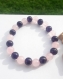 Bracelet perles pierres minérales naturelles 8mm quartz rose et améthyse sommeil réparateur bijou fait main