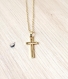 Collier chaine en acier inoxydable pendentif croix doré de qualité cadeau plaqué or pour femme et homme