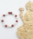 Bracelet perles pierres minérales naturelles 8mm femme enceinte jaspe rouge, pierre de lune, cristal de roche bijou fait main