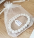 Bracelet perles pierres minérales naturelles 8mm pierres de lune, pierre des femmes pour trouble hormonaux et angoisse bijou fait main