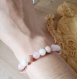 Bracelet pierres minérales lithothérapie pierre du soleil pierre de lune et quartz rose 8mm