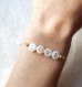 Bracelet love perles nacre et perles argent 925 doré à l'or fin, bracelet à personnaliser