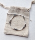 Bracelet fin en pierre de lune, labradorite et argent 925