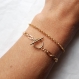Bracelet maille rectangle et fermoir t en gold filled 14k, bracelet or