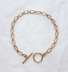 Bracelet maille rectangle et fermoir t en gold filled 14k, bracelet or