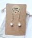 Boucles d'oreilles pendantes en pierre de lune et argent 925