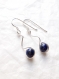 Boucles d'oreilles pendantes en lapis lazuli et argent 925