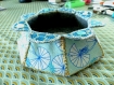Boite décorative feutrine/tissu octogonale bleue