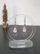 Boucles d'oreilles pendantes rose en feuille de laiton 