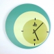 Horloge murale ronde style vintage 3 couleurs années 50