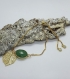 Bracelet vert jade et feuille