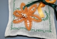 Sachet lavande/coussin/décoration intérieure/maison/dentelle/cadeau/orange