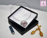 Collier avec dentelle aux fuseaux  pendentif coeur  bijou femme  bijou en dentelle  textile  bijou artisanal