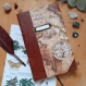 Carnet de voyage cuir carte ancienne