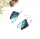 Collier et boucles d'oreilles papillon machaon bleu