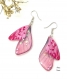 Collier et boucles d'oreilles papillon hespérie rose