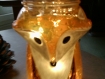 Jolie veilleuse renard en verre peint à led hauteur=14cm nomade elle accompagne les enfants dans les rêves et les activités, personnalisable