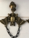 Boucles d’oreilles à clips en métal bronze pendentifs chauve-souris