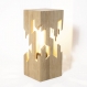 Lampe de table / lampe en bois / châtaigner /  ampoule edison / led / 2000k / Éclairage indirect chaud / design / minimaliste / cube ajouré