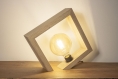 Géo / lampe de table / lampe en bois de chêne massif / design minimaliste carré / ampoule led edison / eclairage chaud 2200k / onglet