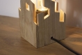 Lampe de table / lampe en bois / châtaigner /  ampoule edison / led / 2000k / Éclairage indirect chaud / design / minimaliste / cube ajouré